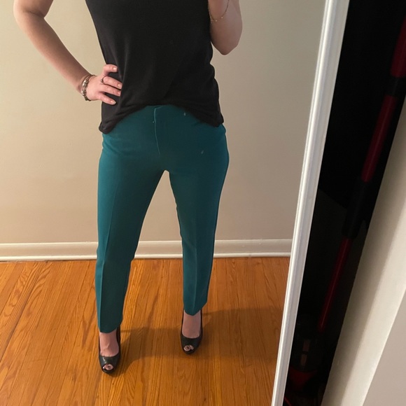 Le Chateau Teal green work pants - Picture 2 of 7